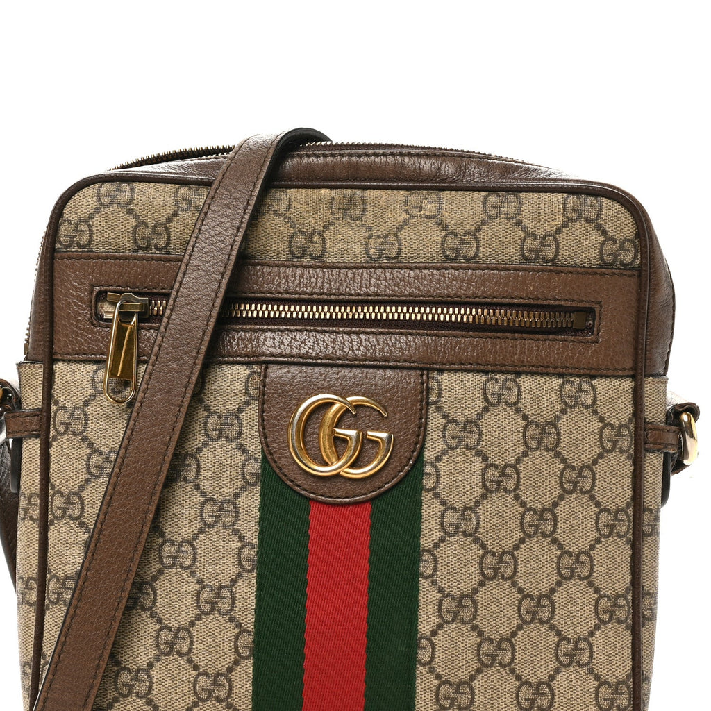 Gucci GG Supreme Monogram Web Small Ophidia Messenger Bag Brown