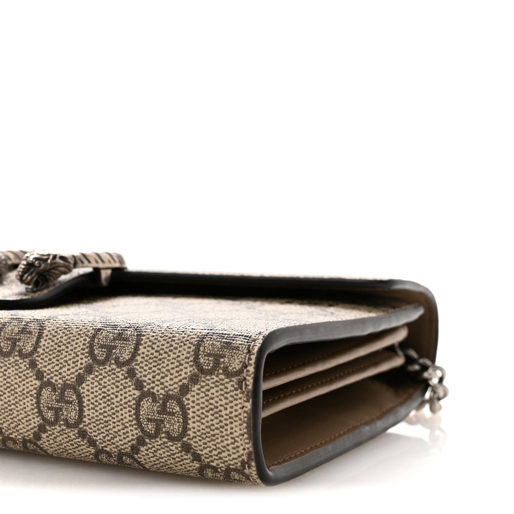 Gucci GG Supreme Monogram Mini Dionysus Chain Wallet Beige Taupe