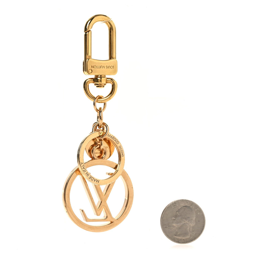 Louis Vuitton LV Circle Bag Charm Key Holder Gold