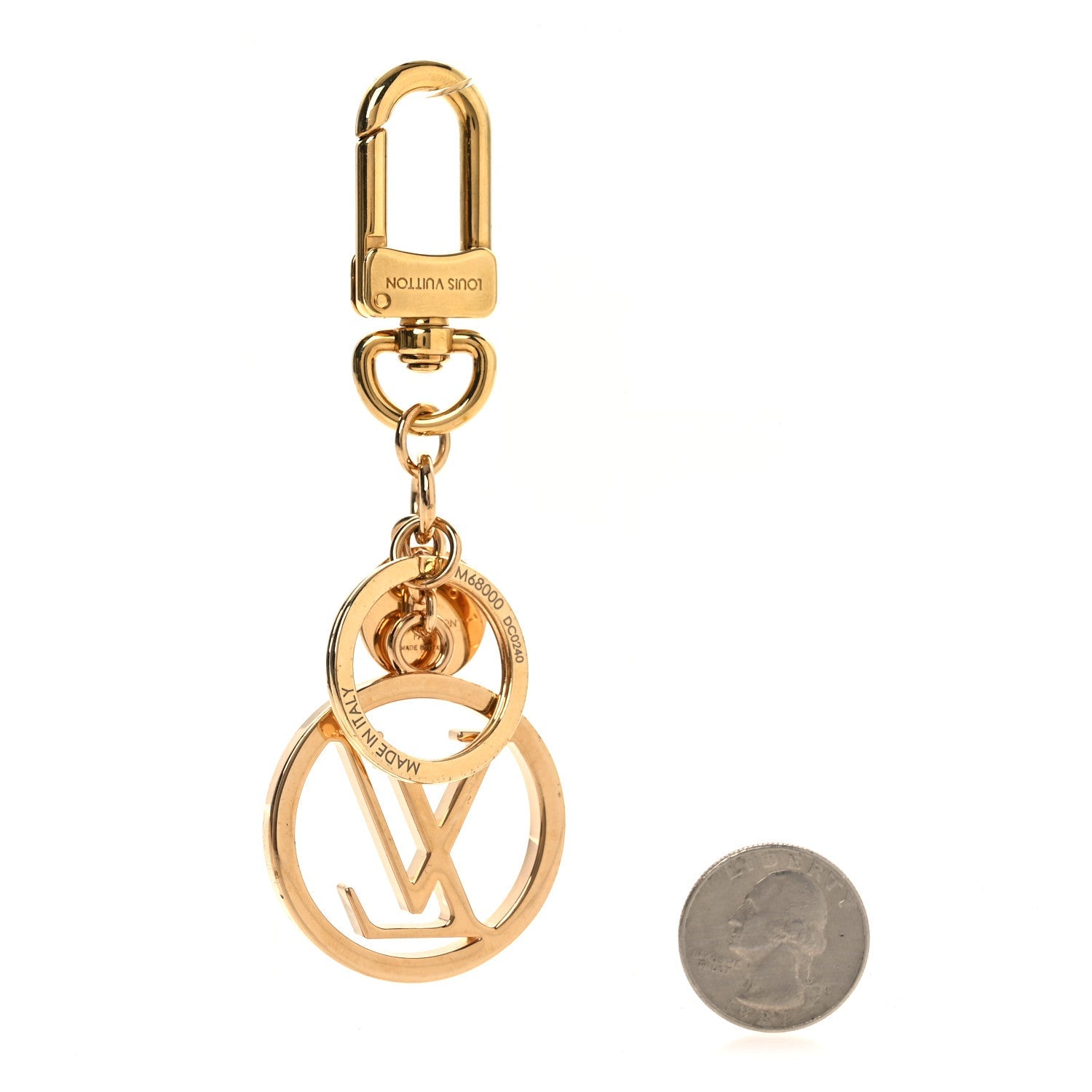 Louis Vuitton LV Circle Bag Charm Key Holder Gold