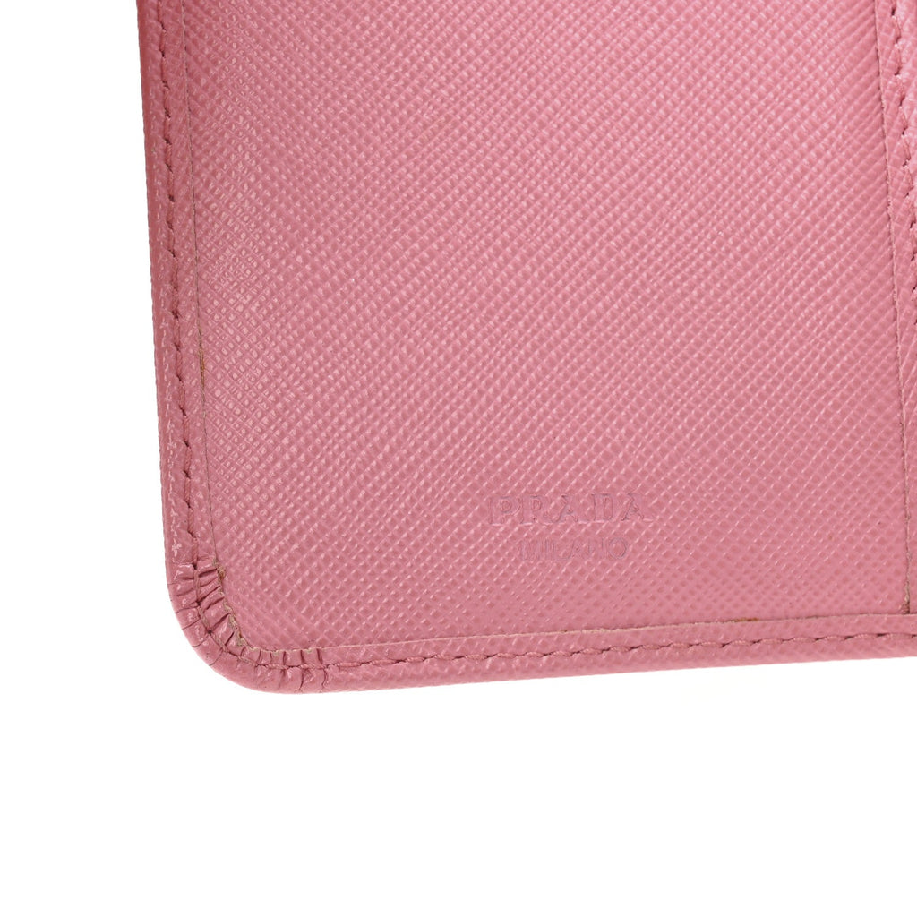 Prada Saffiano Metal Compact Wallet Geranio