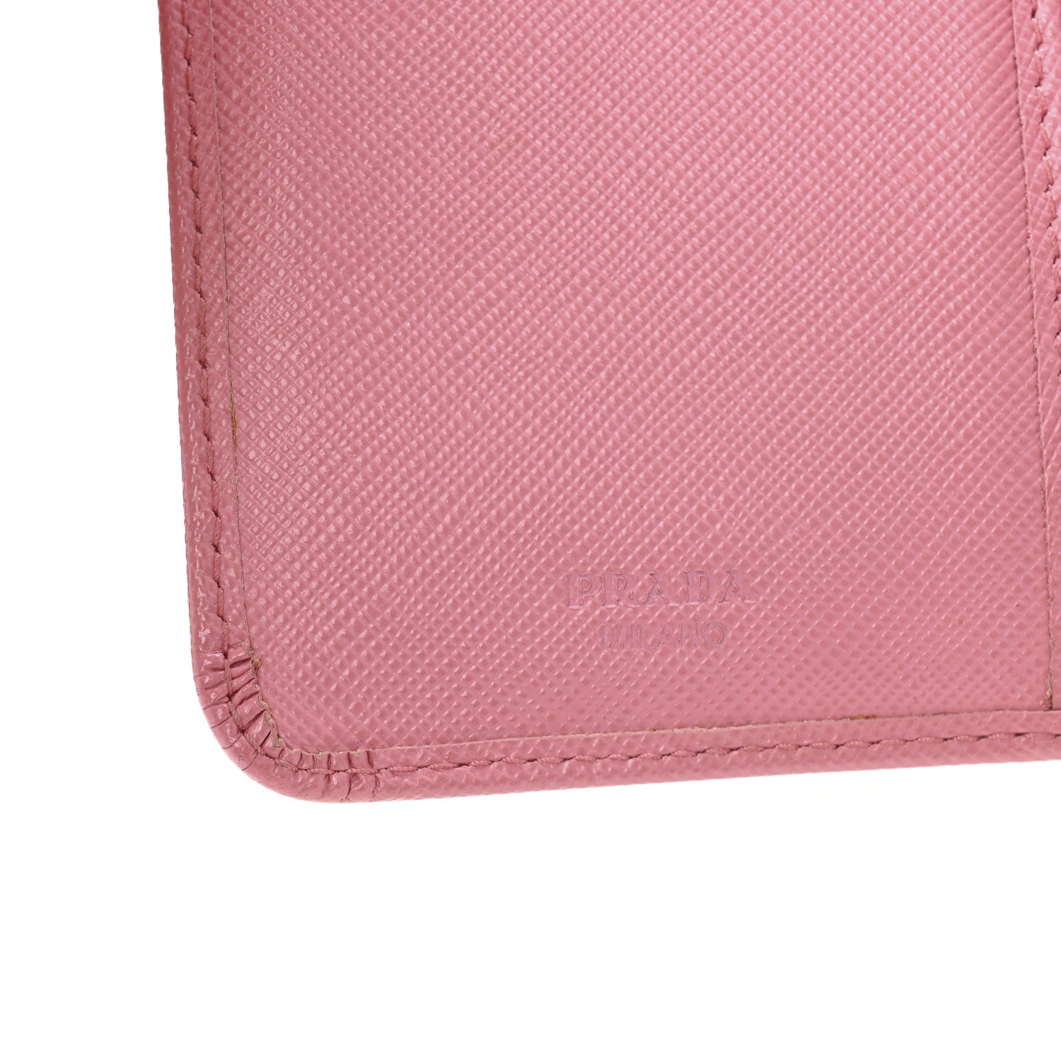 Prada Saffiano Metal Compact Wallet Geranio