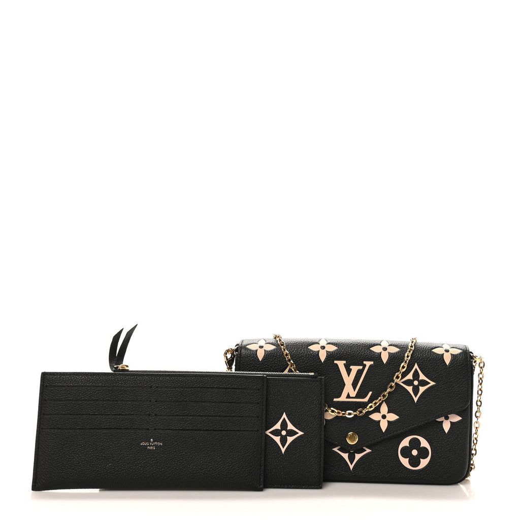 Louis Vuitton Empreinte Monogram Giant Felicie Pochette Black Beige