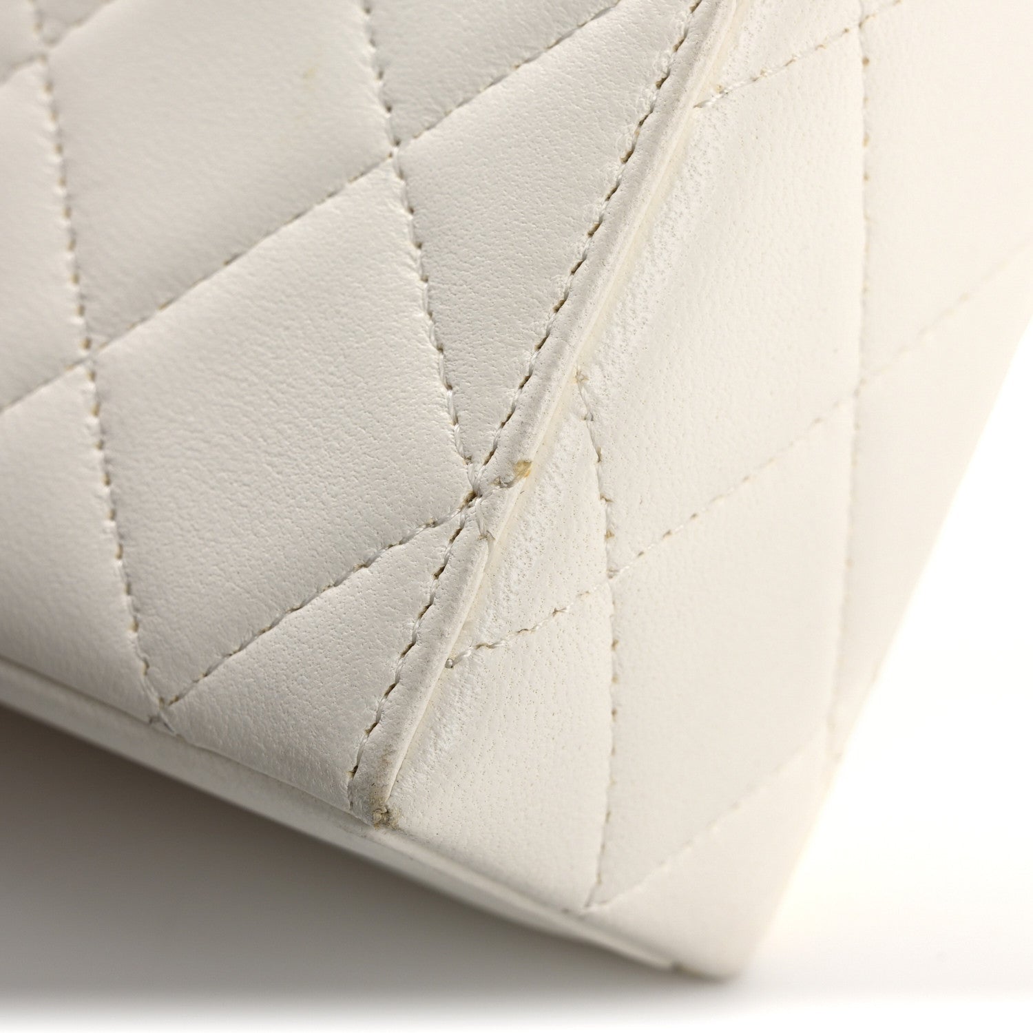 Chanel Lambskin Quilted Small Box With Chain White