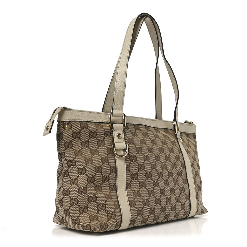 Gucci Monogram Medium Abbey Tote Off White