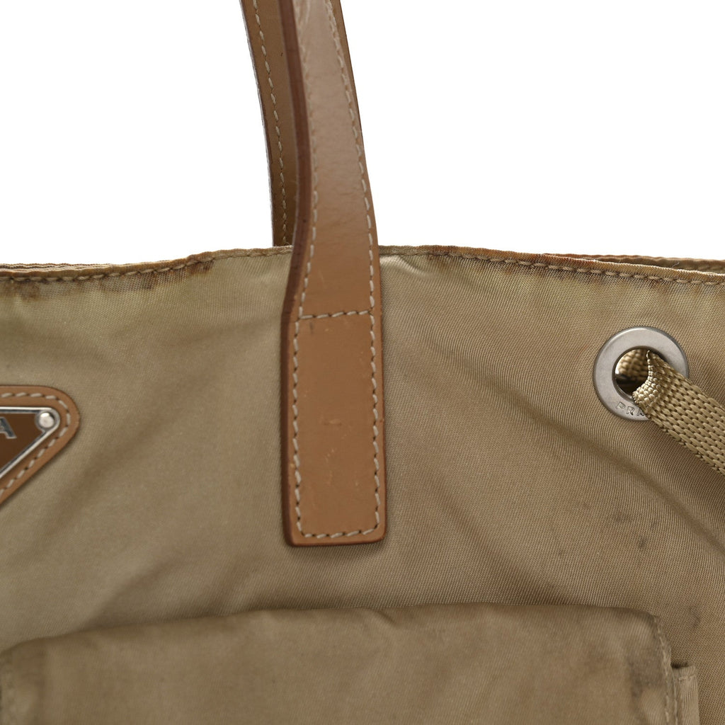 Prada Nylon Vela Shopping Tote Sesamo