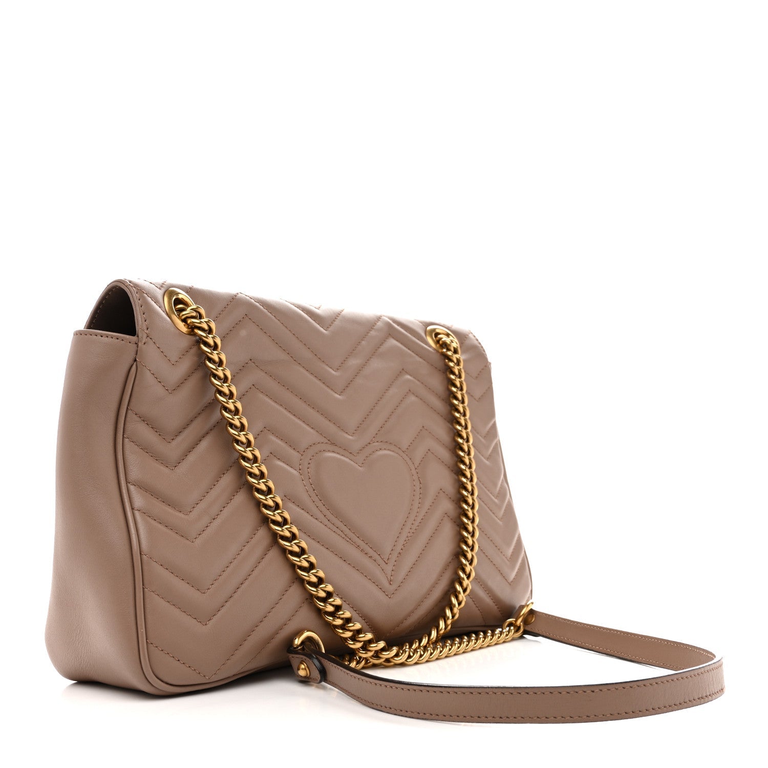 Gucci Calfskin Matelasse Medium GG Marmont Shoulder Bag Porcelain Rose