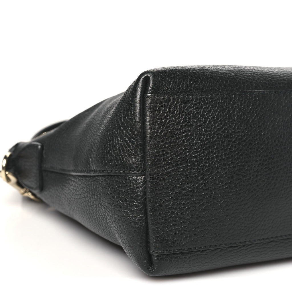 Gucci Dollar Calfskin GG Charm Satchel Black