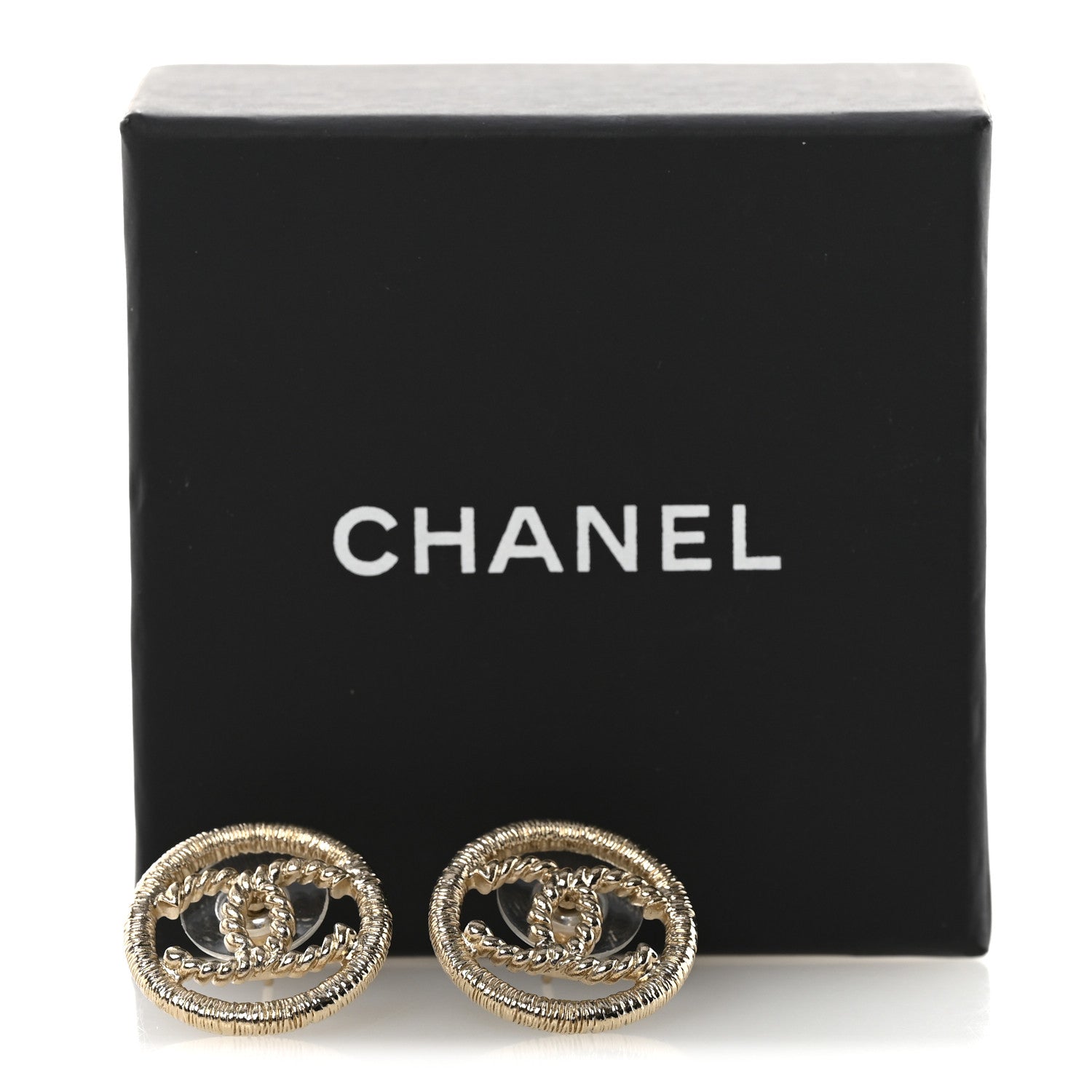 CC Round Rope Earrings Gold Gold