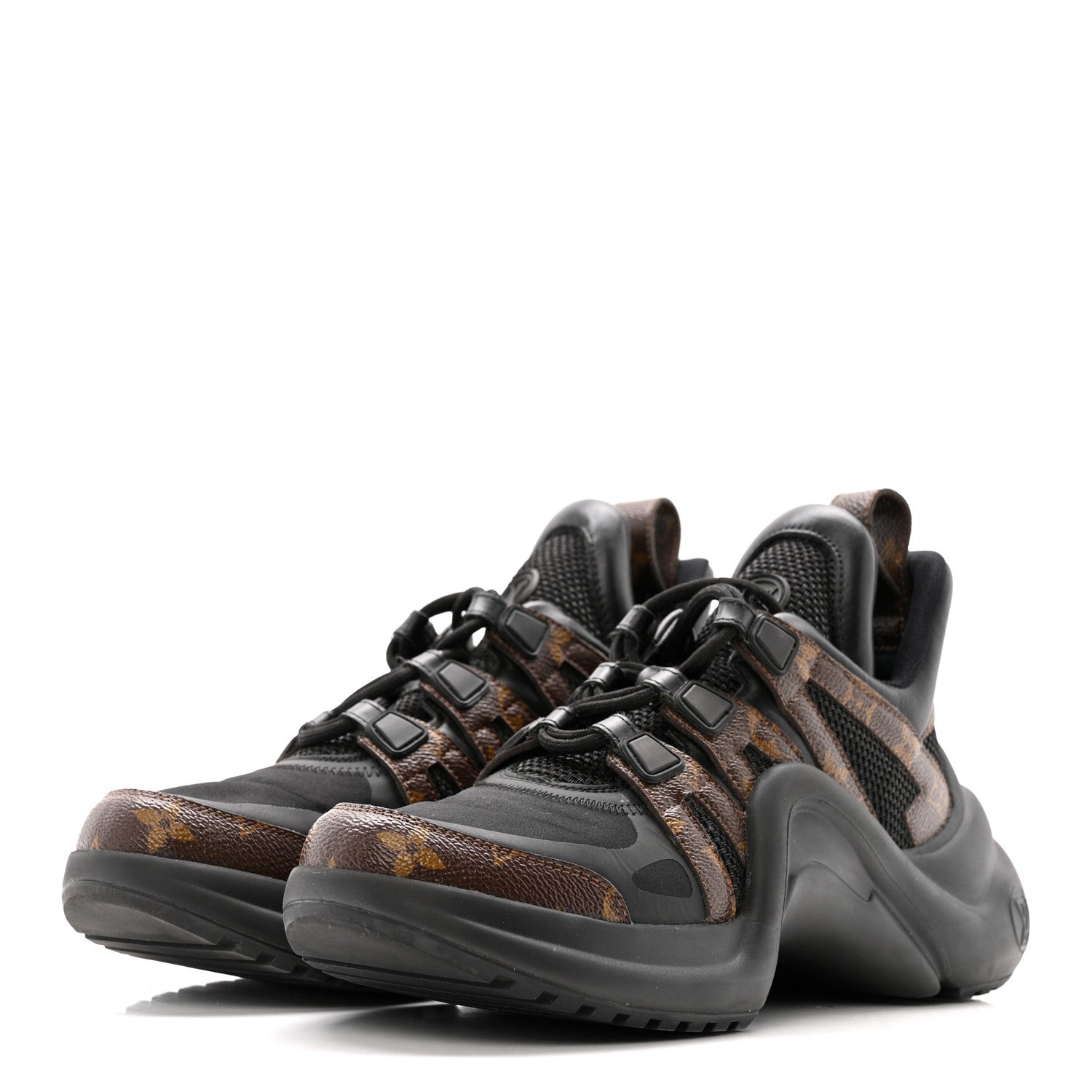 Louis Vuitton Calfskin Patent Monogram LV Archlight Sneakers 38.5 Black