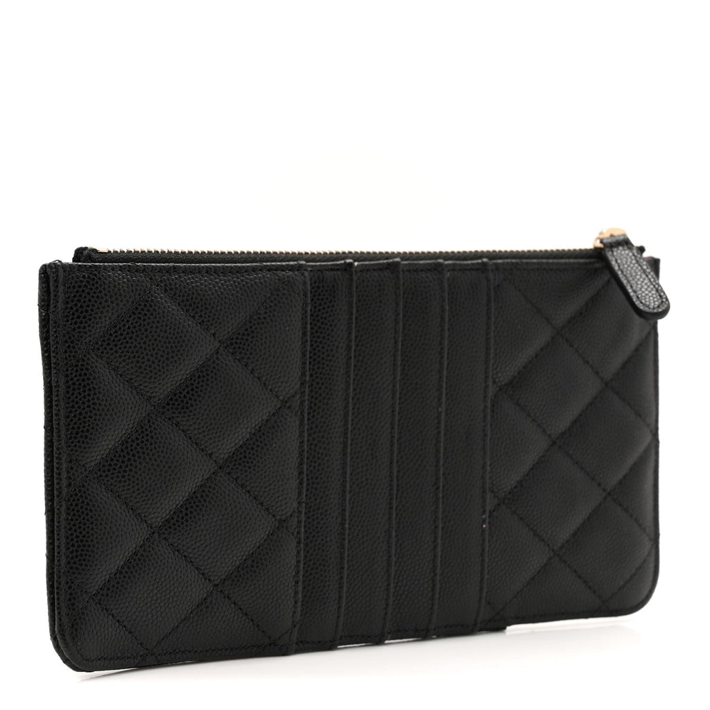 Caviar Quilted Classic iPhone Pouch Black
