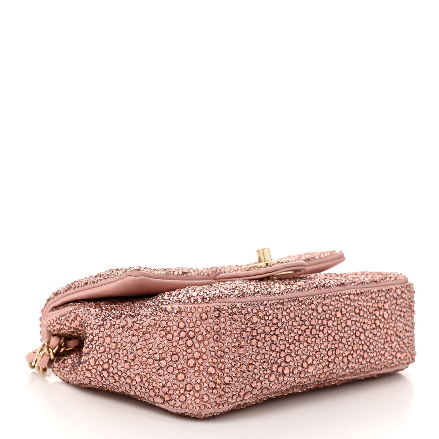 Chanel Lambskin Crystal Diamante Small Flap Light Pink