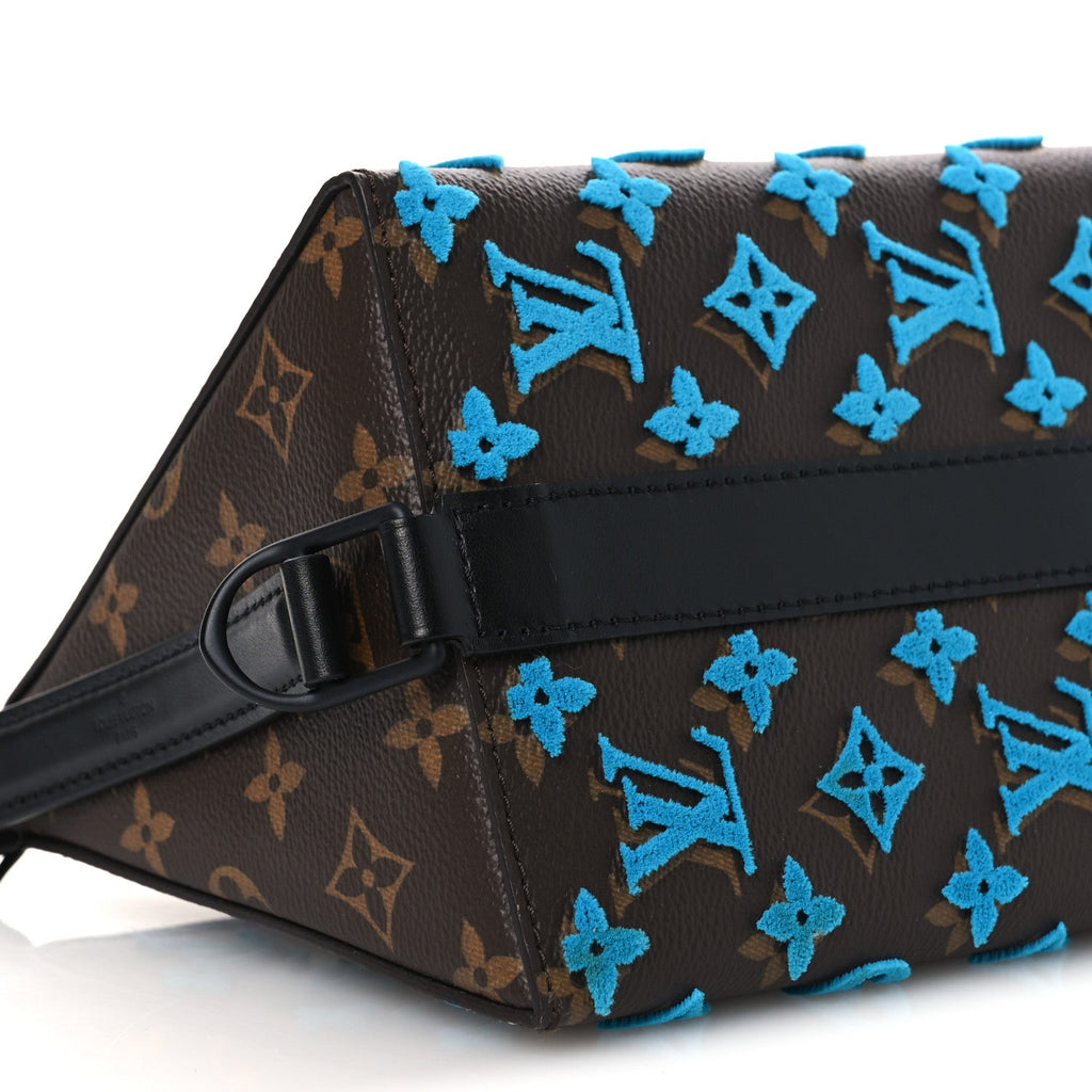 Louis Vuitton Monogram Tuffetage Triangle Messenger Turquoise