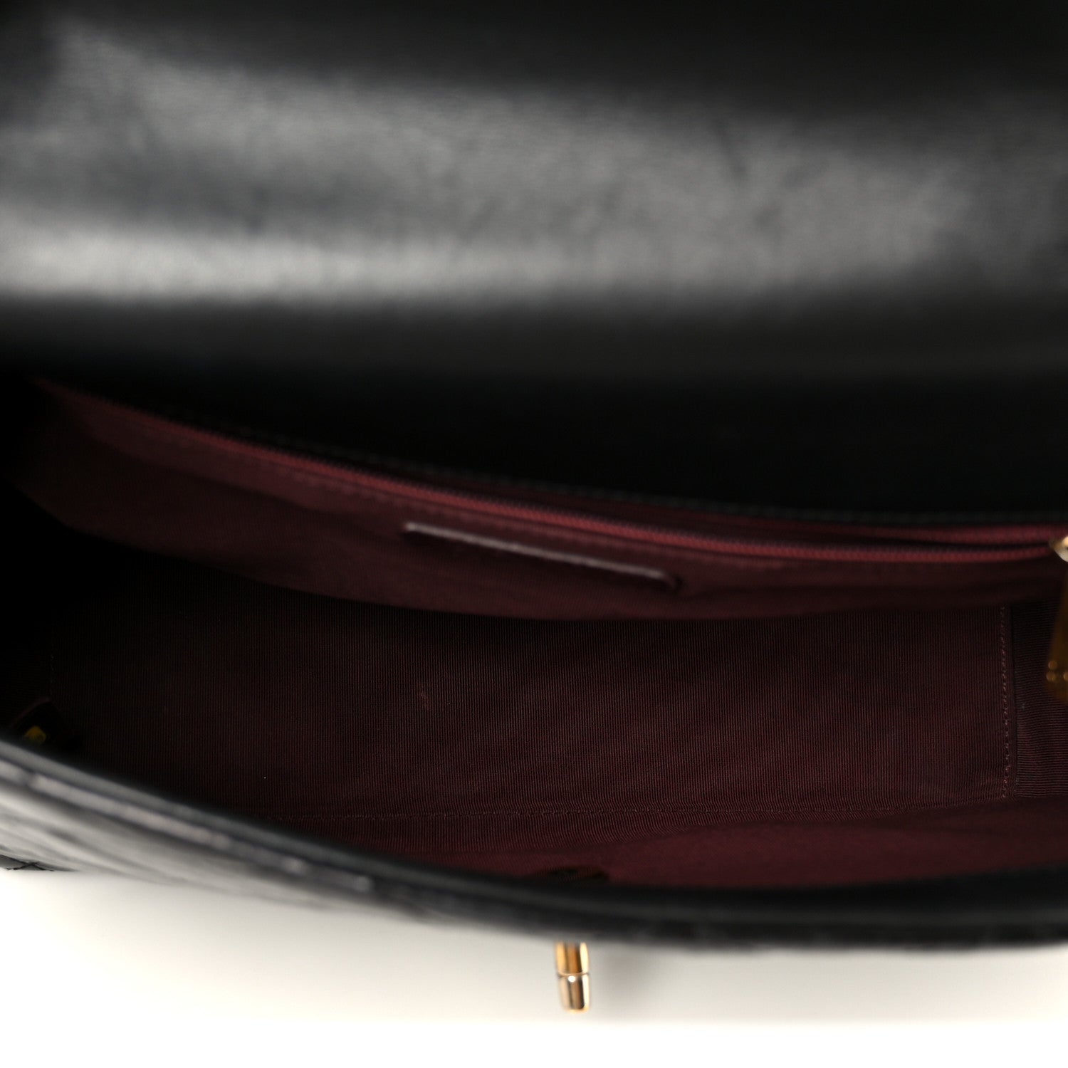 Chanel Glazed Calfskin Quilted Large Gold Bar Top Handle Flap Black