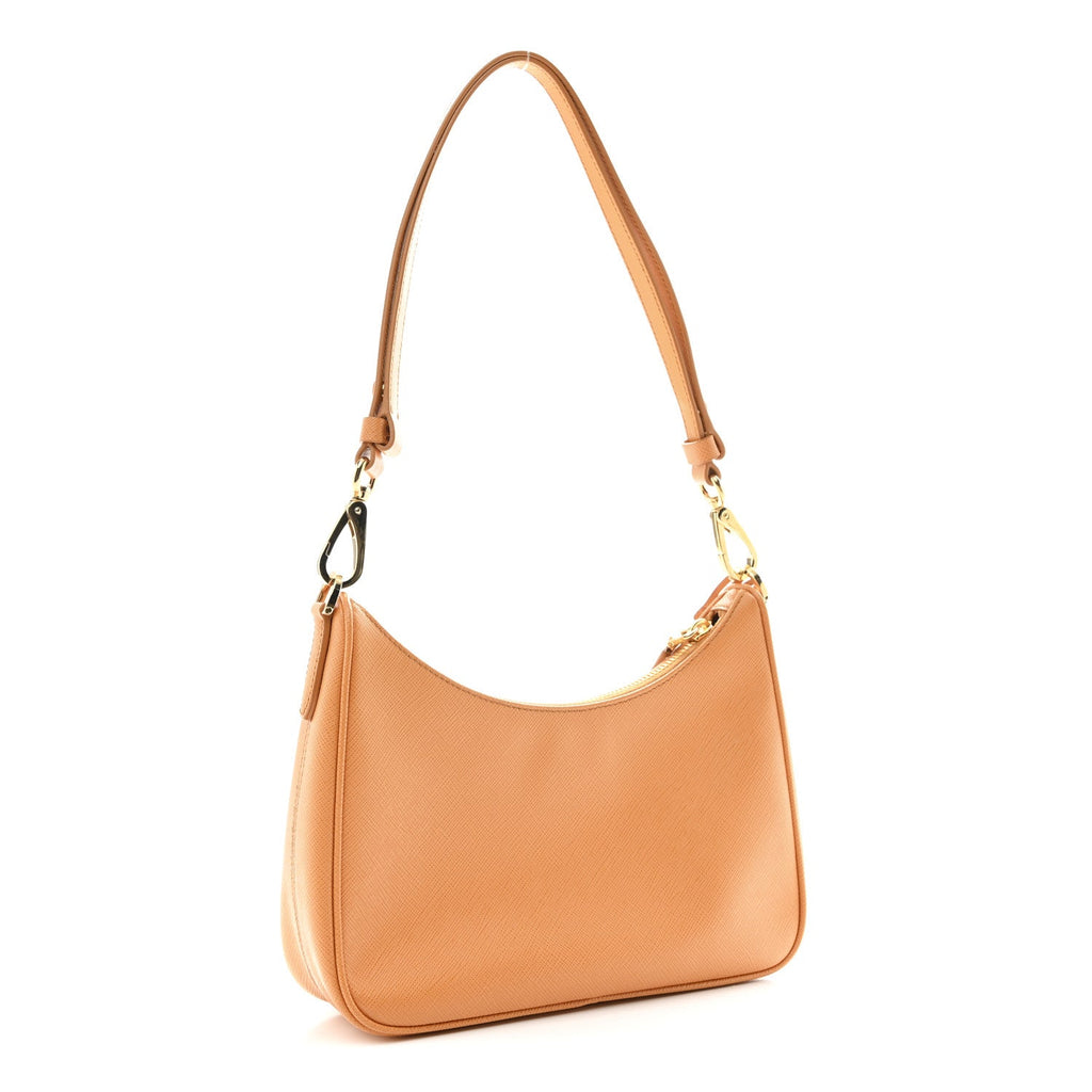 Prada Saffiano Lux Mini Re-Edition Shoulder Bag Arancio