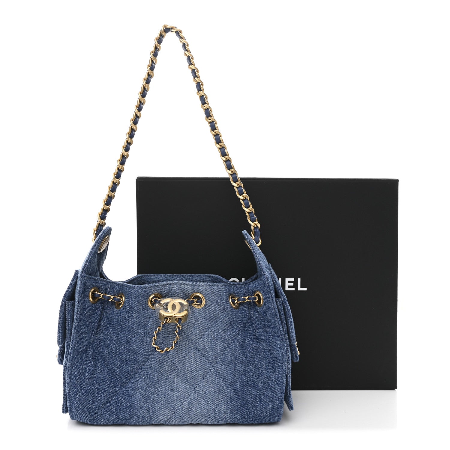 Chanel Washed Denim Quilted Mini Chanel 25 Handbag Blue