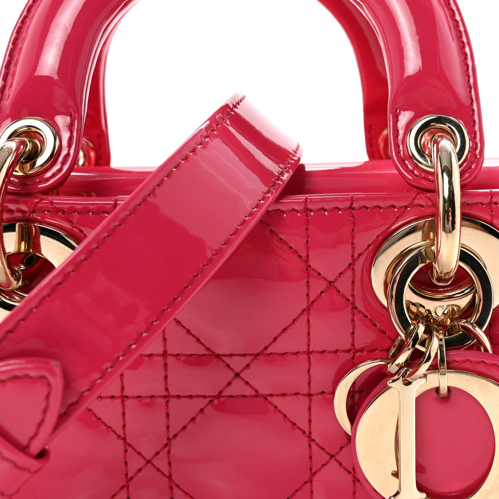 Christian Dior Patent Cannage Small Lady D-Joy Mexican Red