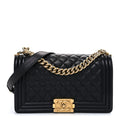 Chanel Lambskin Quilted Medium Boy Flap Black