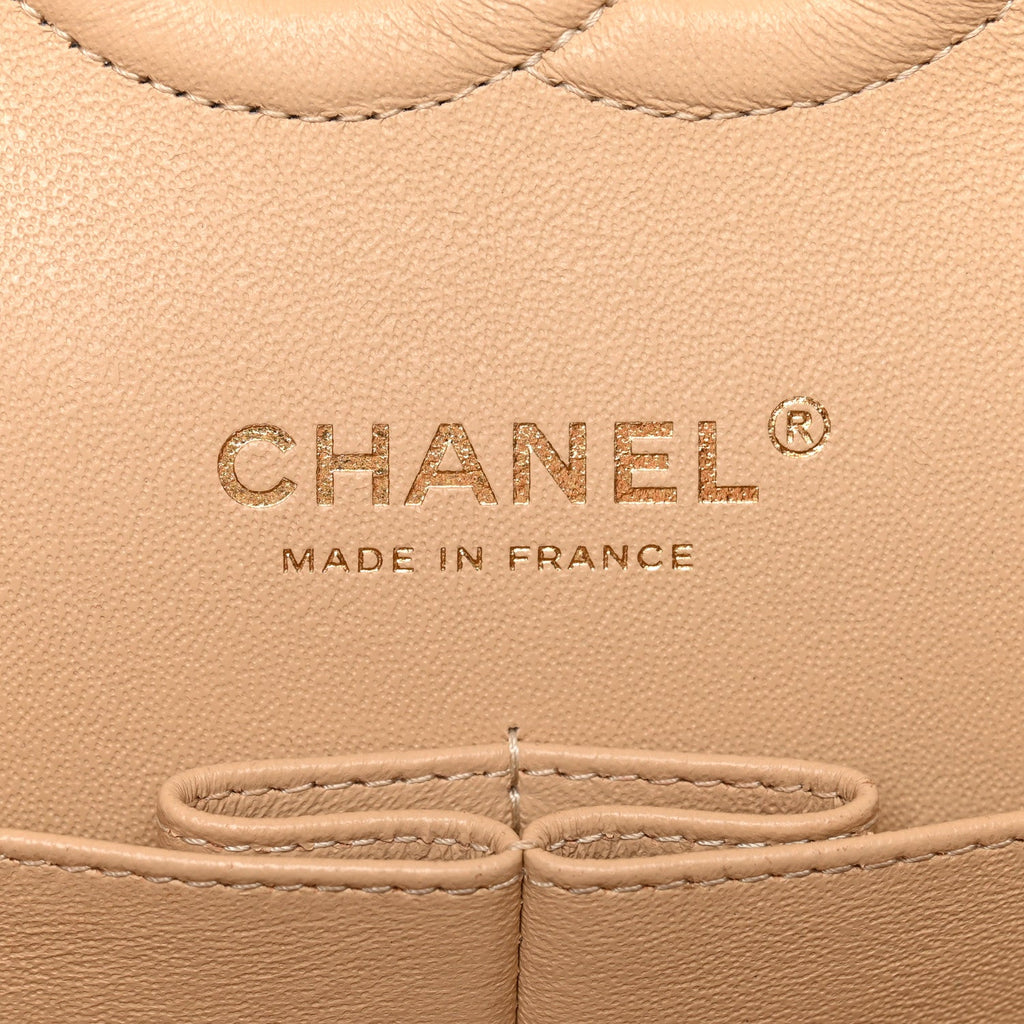 Chanel Caviar Quilted Medium Double Flap Beige