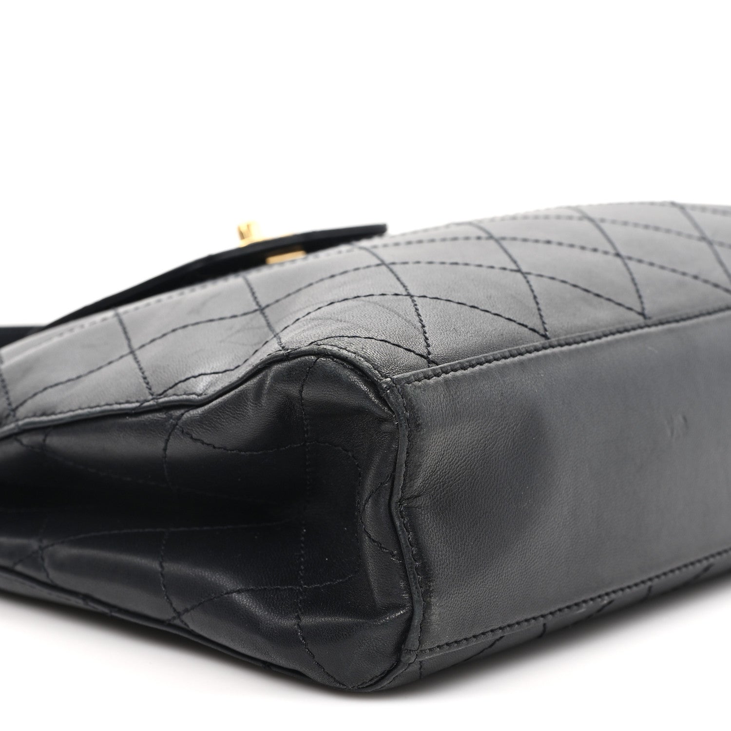 Chanel Lambskin Quilted CC Flap Shoulder Bag Black