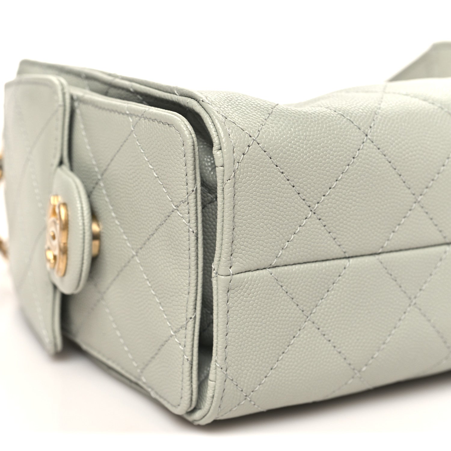 Chanel Caviar Quilted Mini Chanel 25 Handbag Light Green