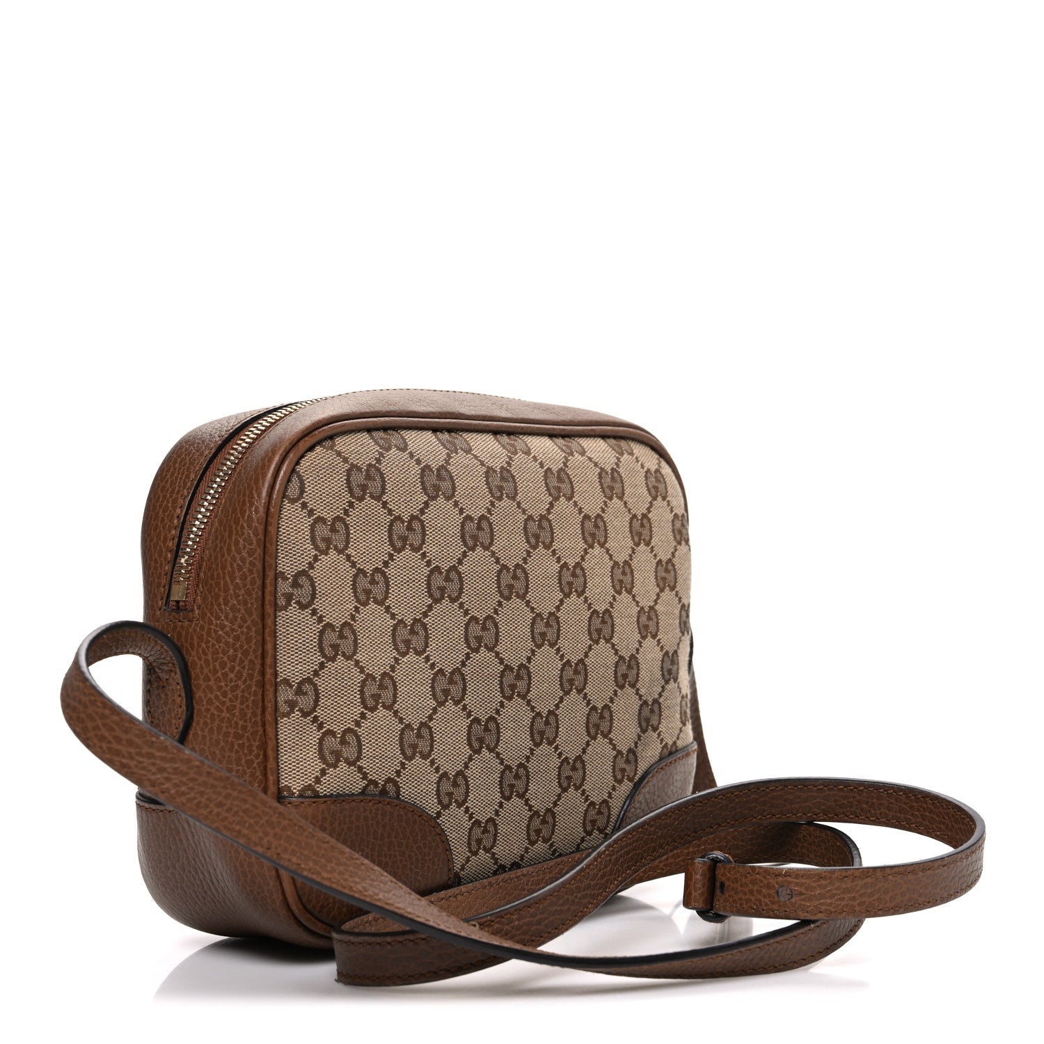 Gucci Monogram Mini Bree Messenger Bag Beige Tabacco