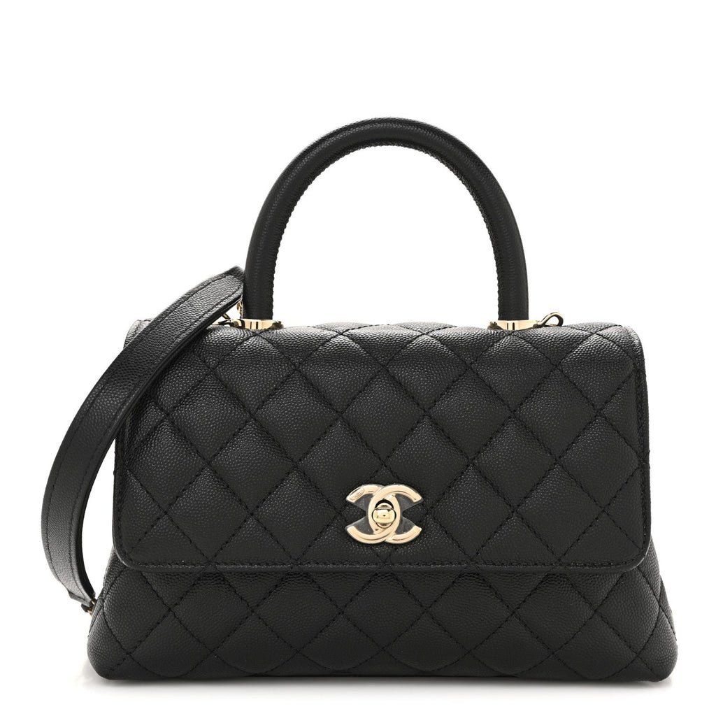 Chanel Caviar Quilted Mini Coco Handle Flap Black