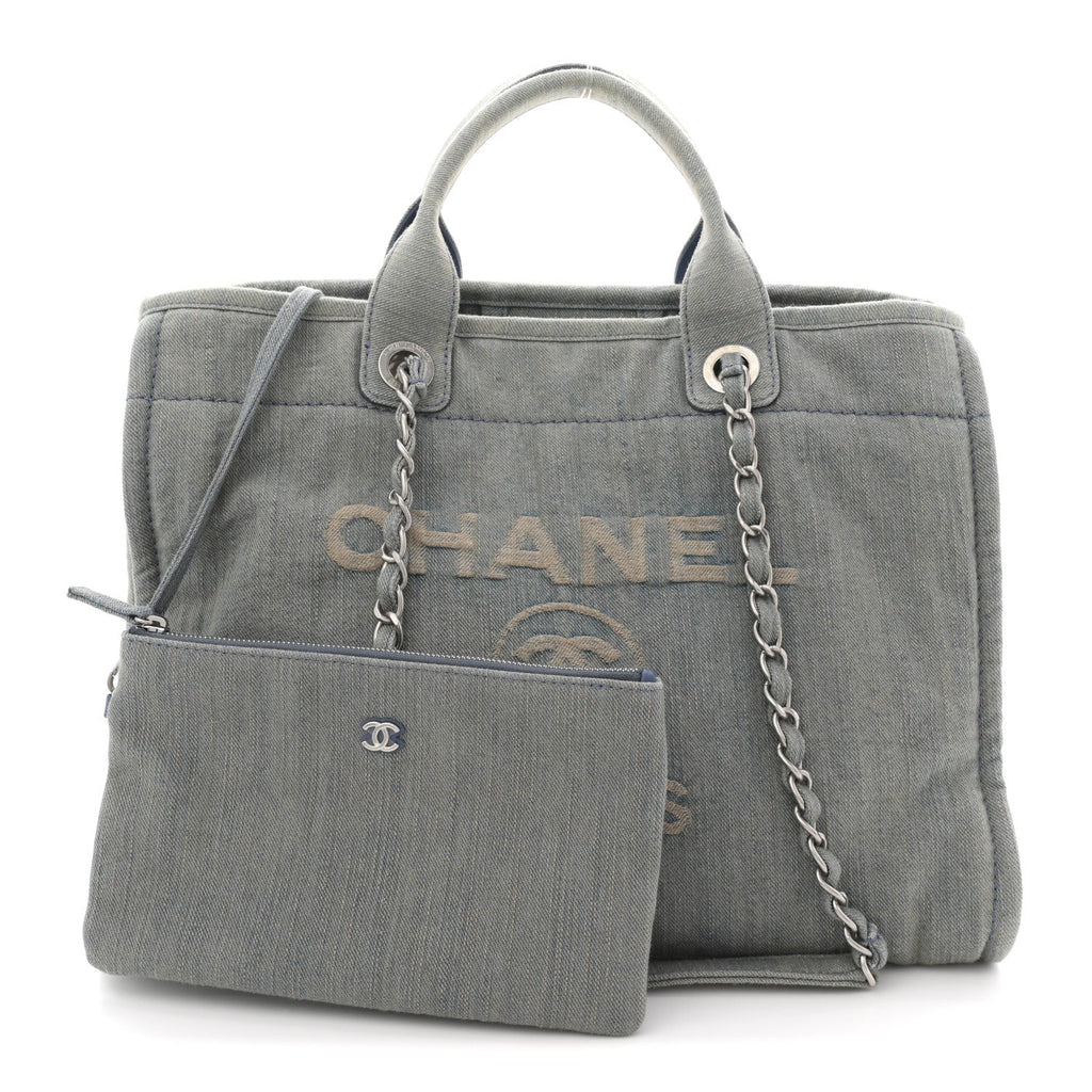Chanel Denim Medium Deauville Tote Light Blue