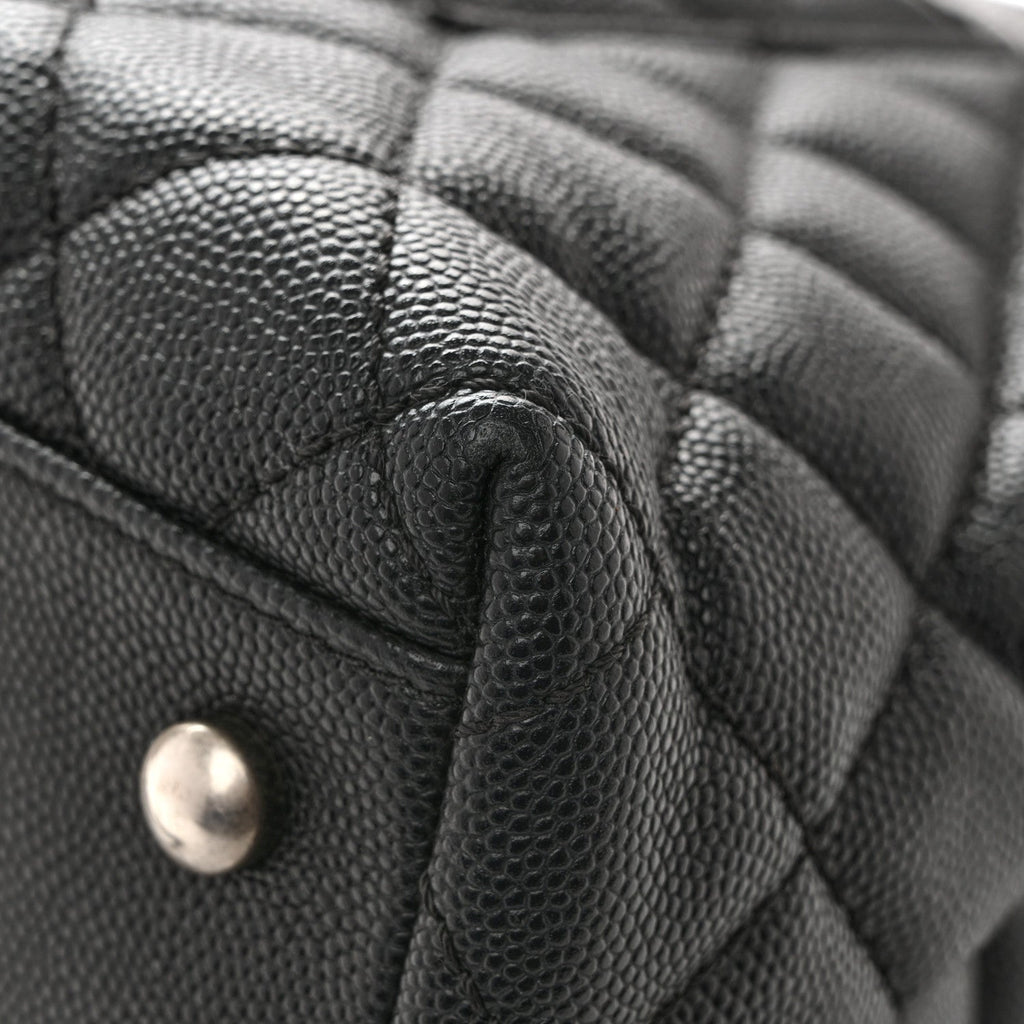 Chanel Caviar Lizard Embossed Quilted Small Coco Handle Flap Black