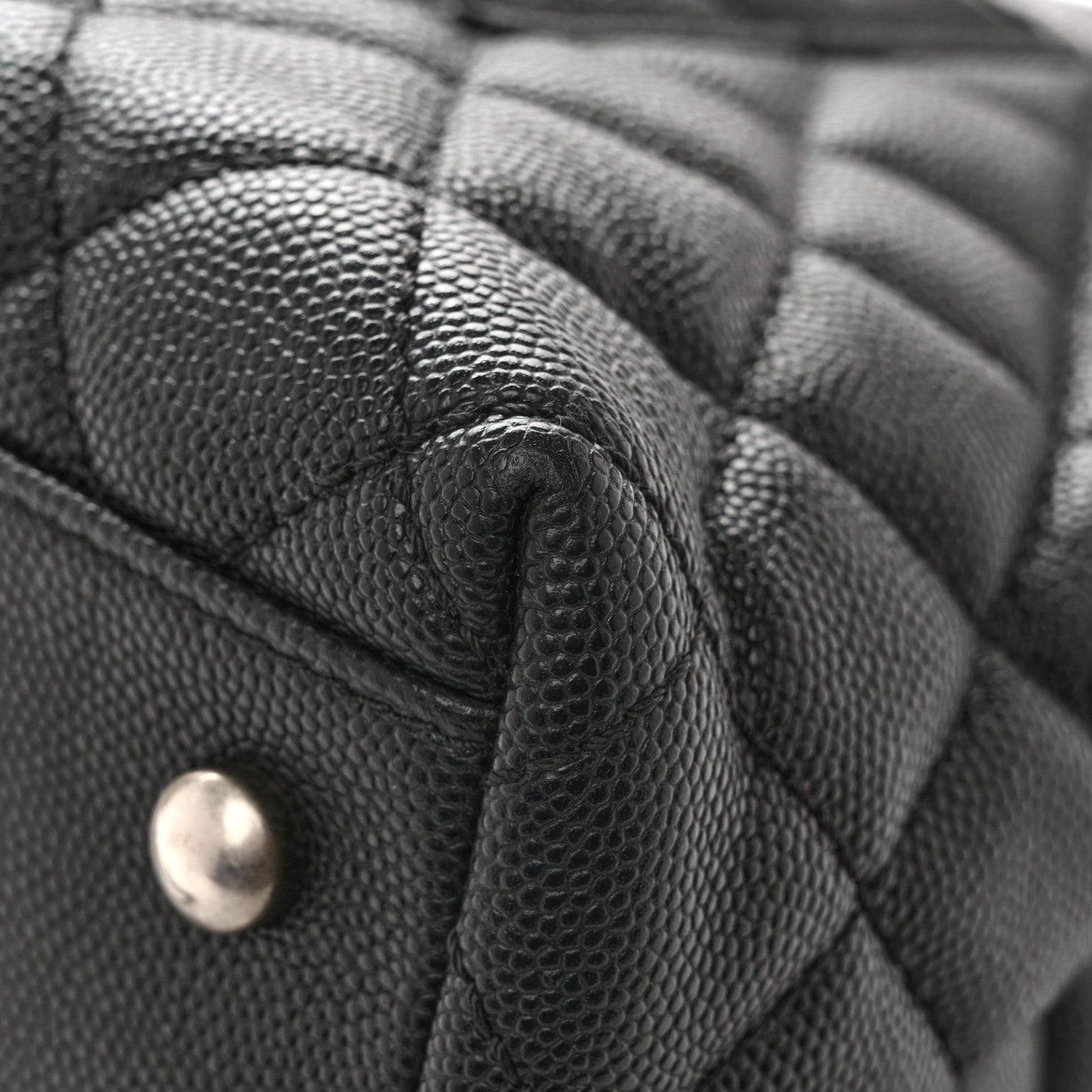 Chanel Caviar Lizard Embossed Quilted Small Coco Handle Flap Black