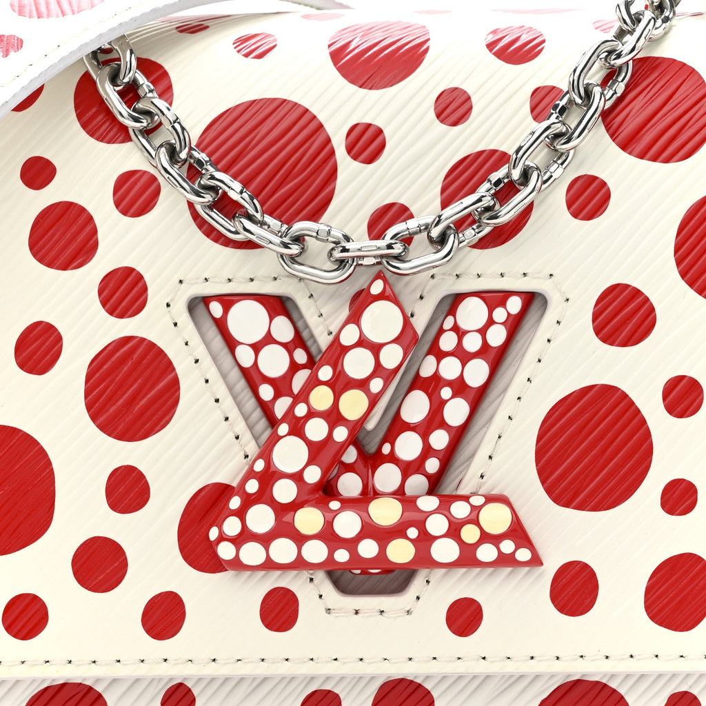 Louis Vuitton LV X YK Epi Infinity Dots Twist Shoulder Bag PM White Red