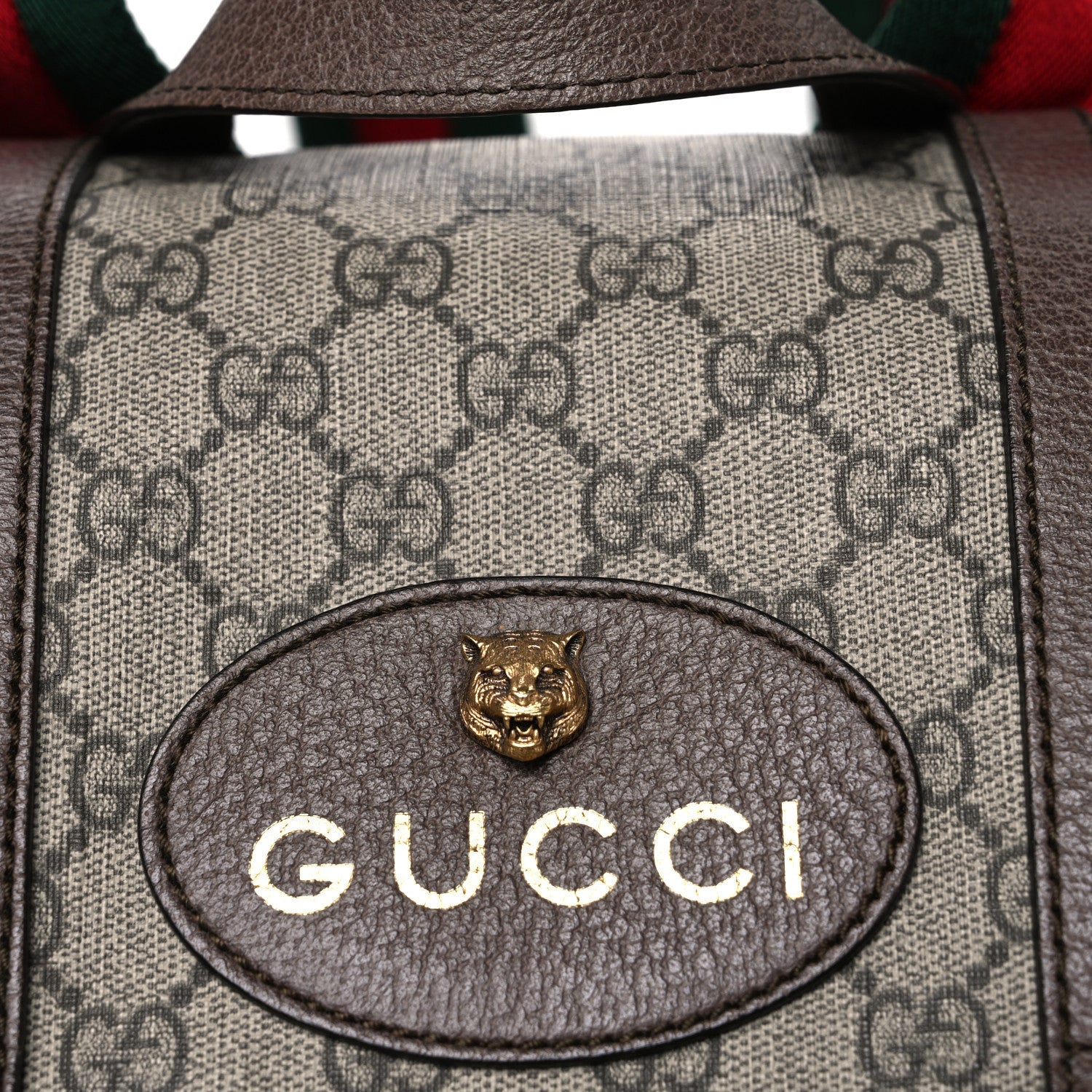Gucci Soft GG Supreme Monogram Neo Vintage Double Buckle Backpack Beige New Acero Crop