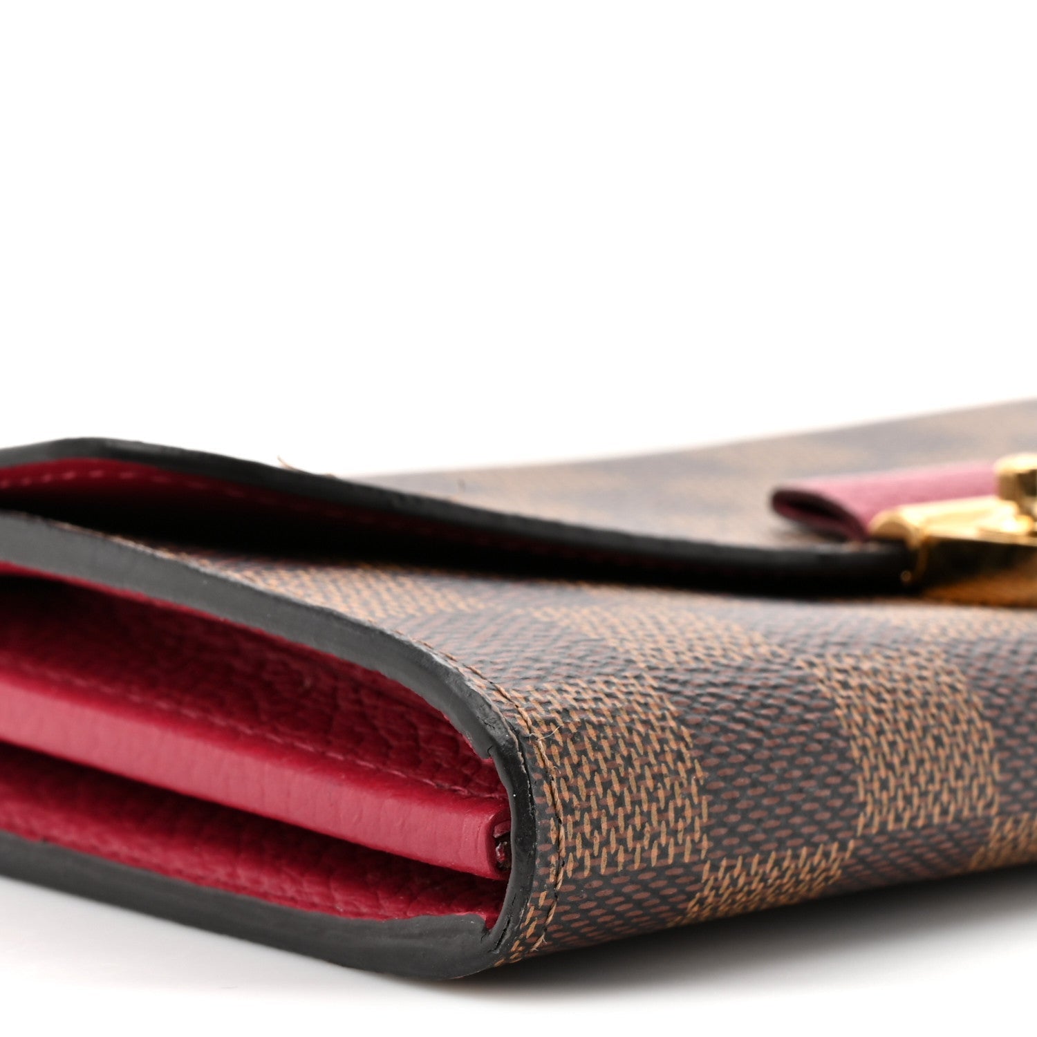 Louis Vuitton Damier Ebene Croisette Chain Wallet Scarlet