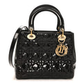 Christian Dior Patent Cannage Medium Lady Dior Dark Brown