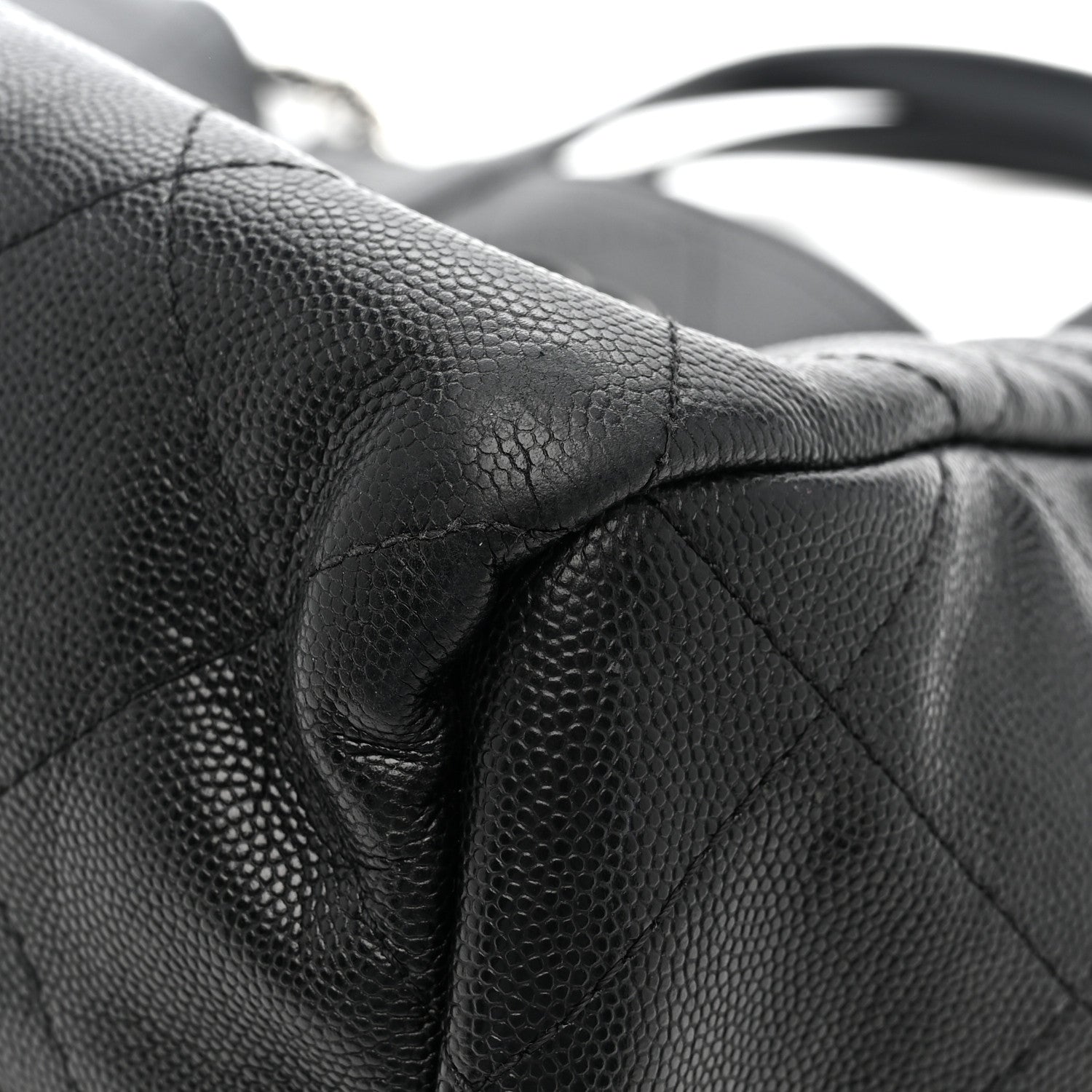 Chanel Caviar Stitched Large Lady Coco Shopping Tote Black