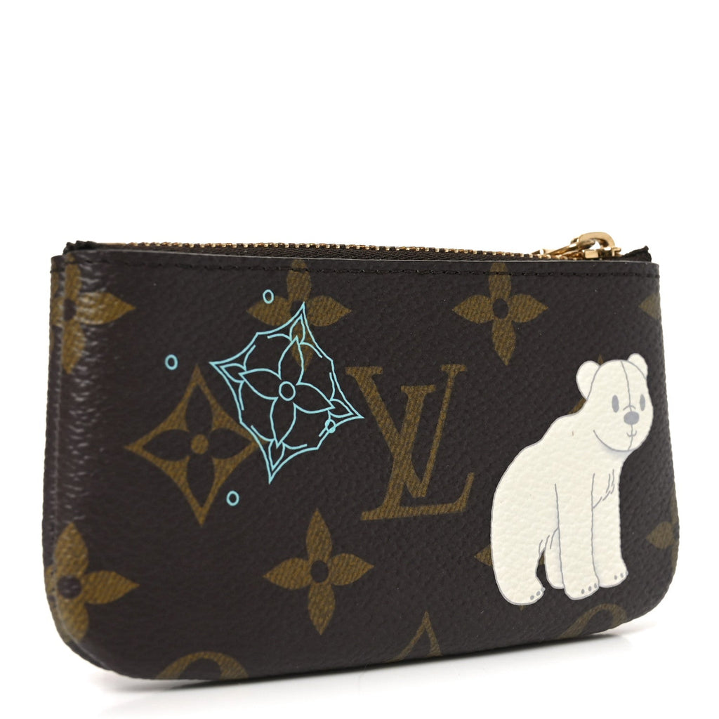 Louis Vuitton Monogram 2025 Christmas Animation Key Pouch Azur Frost