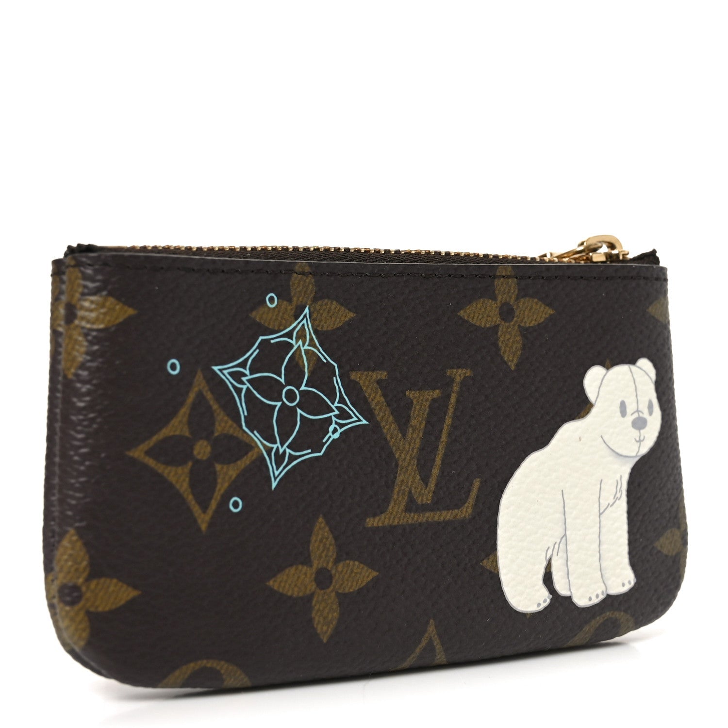 Louis Vuitton Monogram 2025 Christmas Animation Key Pouch Azur Frost