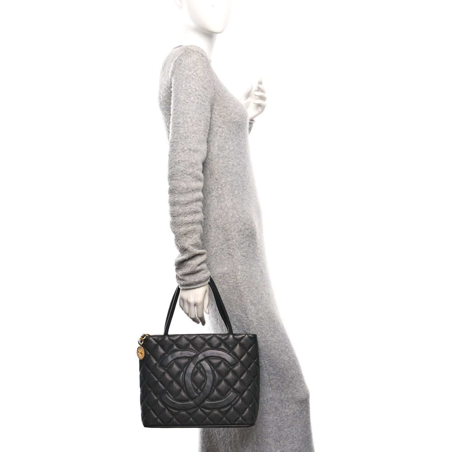 Chanel Caviar Quilted Medallion Tote Black