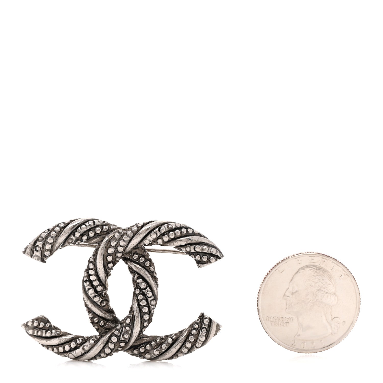 Ruthenium Twisted CC Brooch