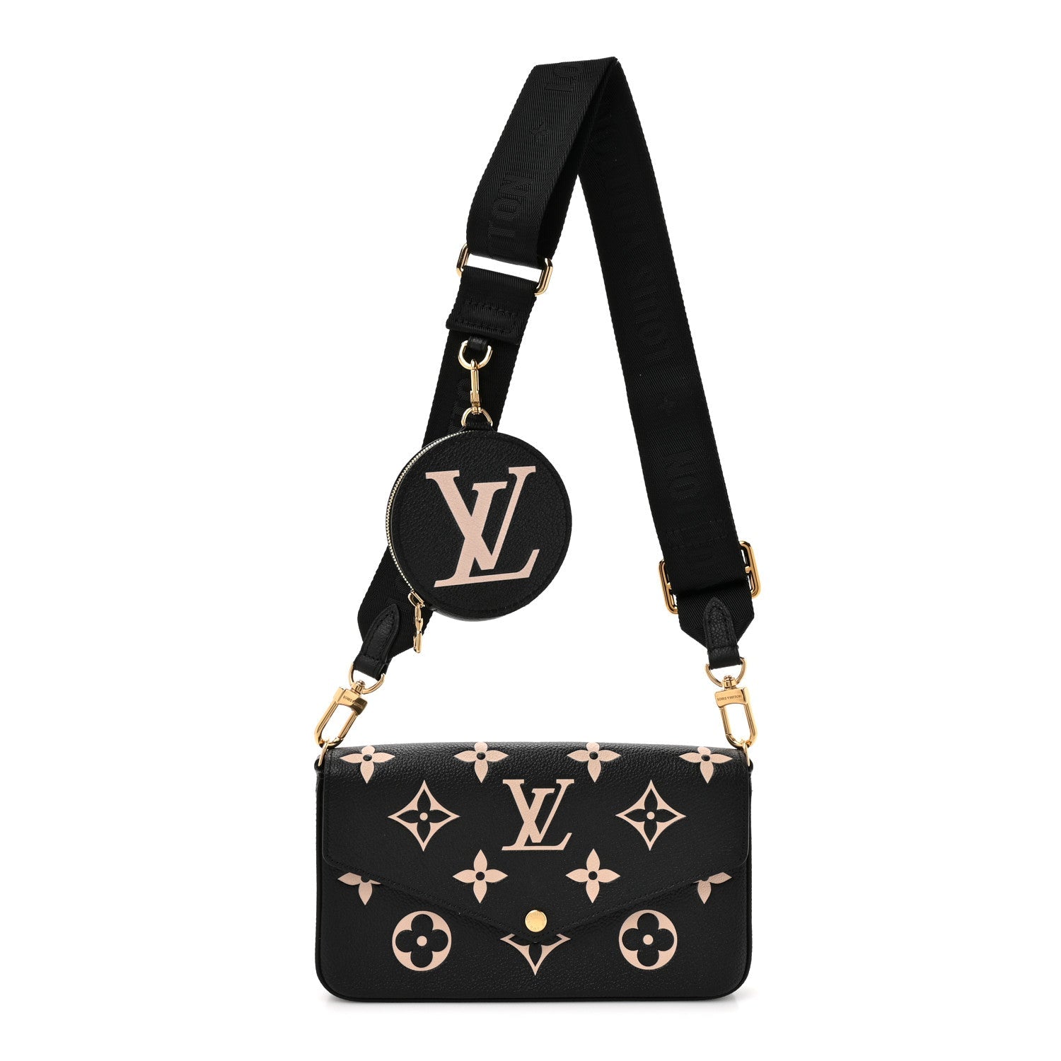 Louis Vuitton Empreinte Monogram Giant Felicie Pochette Black Beige