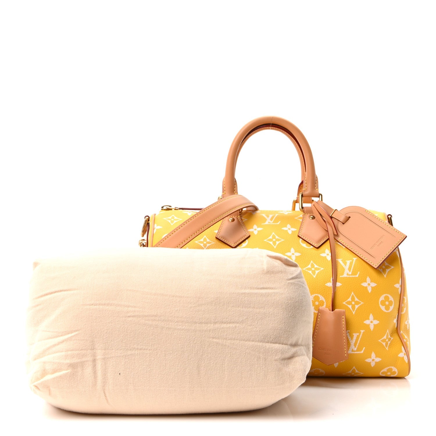 Louis Vuitton Calfskin Monogram Speedy P9 Bandouliere 25 Jaune Mat