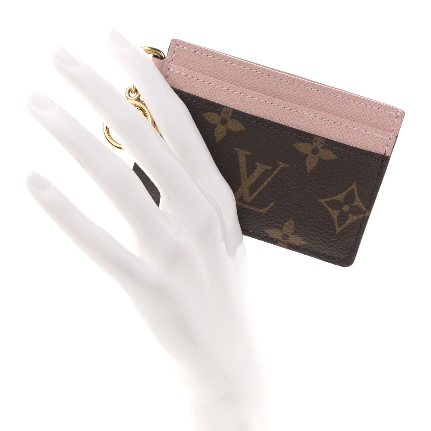 Louis Vuitton Monogram LV Charms Card Holder Rose Ballerine