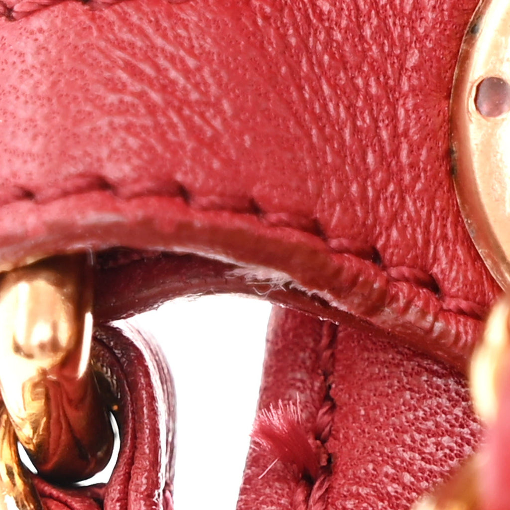Chanel Lambskin Quilted CC Unchained Crossbody Red