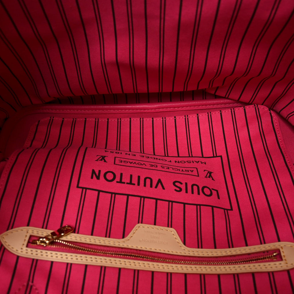 Louis Vuitton Monogram Inside Out Neverfull Bandouliere MM Rose Pondichery