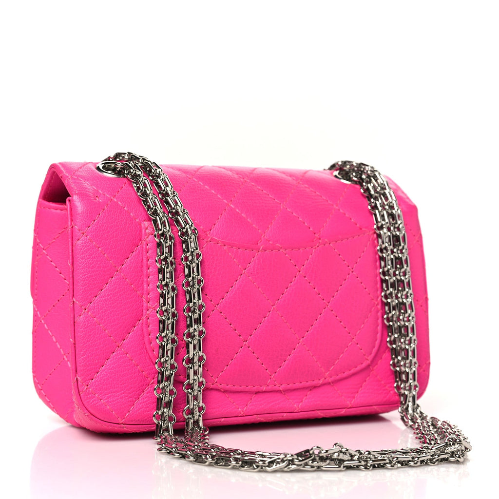 Chanel Goatskin Quilted 2.55 Reissue Mini Flap Fluorescent Pink