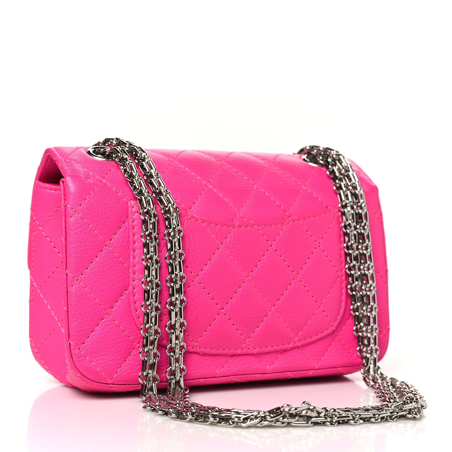 Chanel Goatskin Quilted 2.55 Reissue Mini Flap Fluorescent Pink