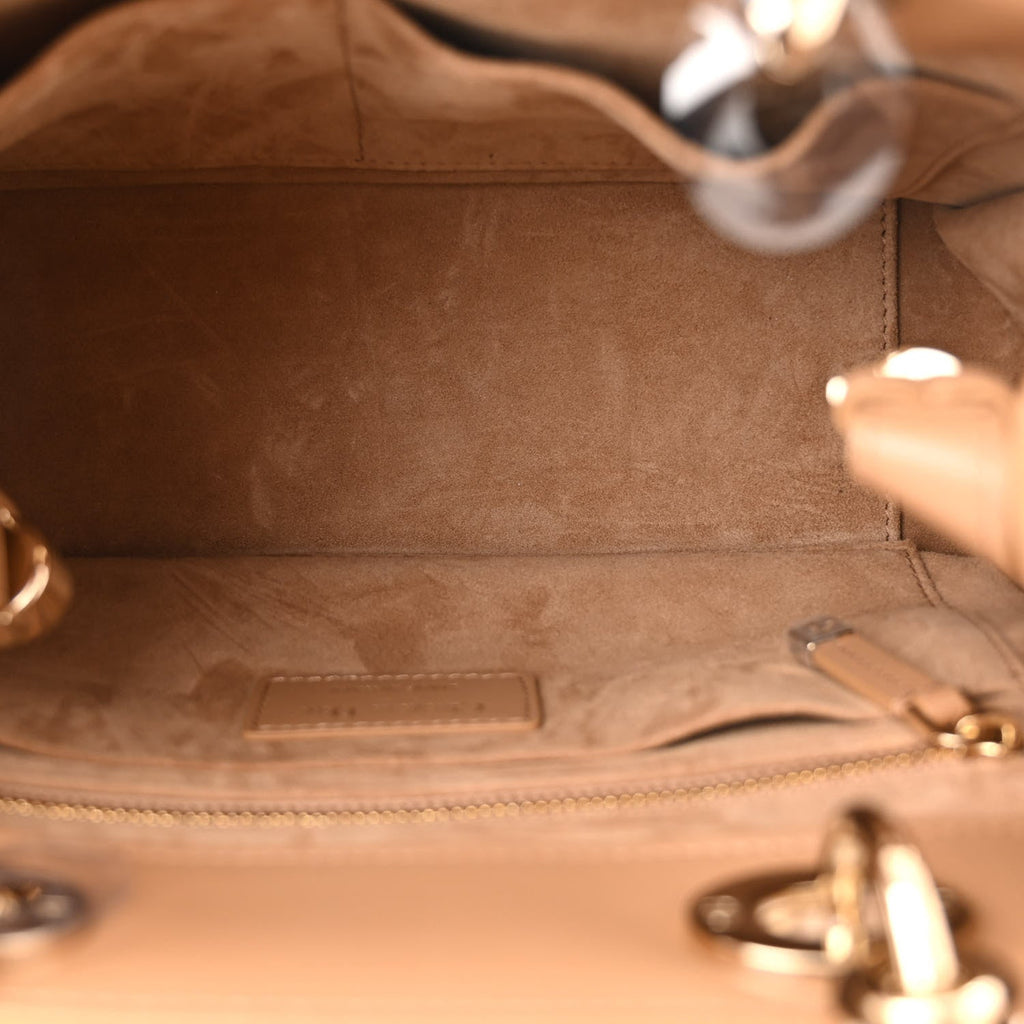 Christian Dior Calfskin Cannage Small The Lady 95.22 Beige
