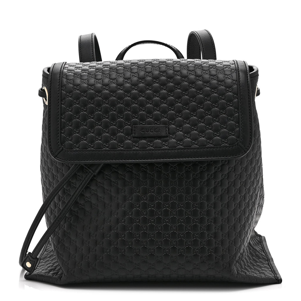 Gucci Microguccissima Drawstring Backpack Black
