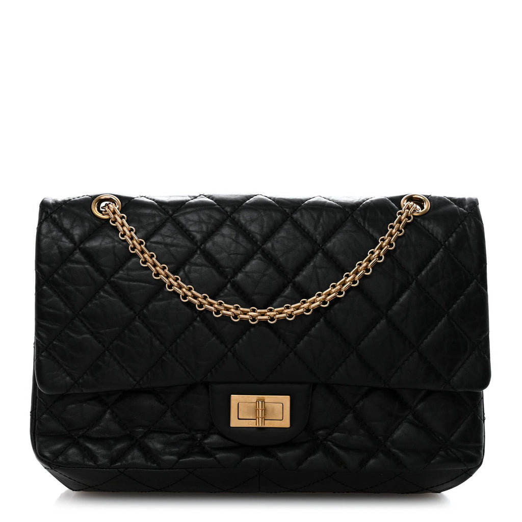 Chanel Aged Calfskin Quilted 2.55 Reissue 227 Flap Black