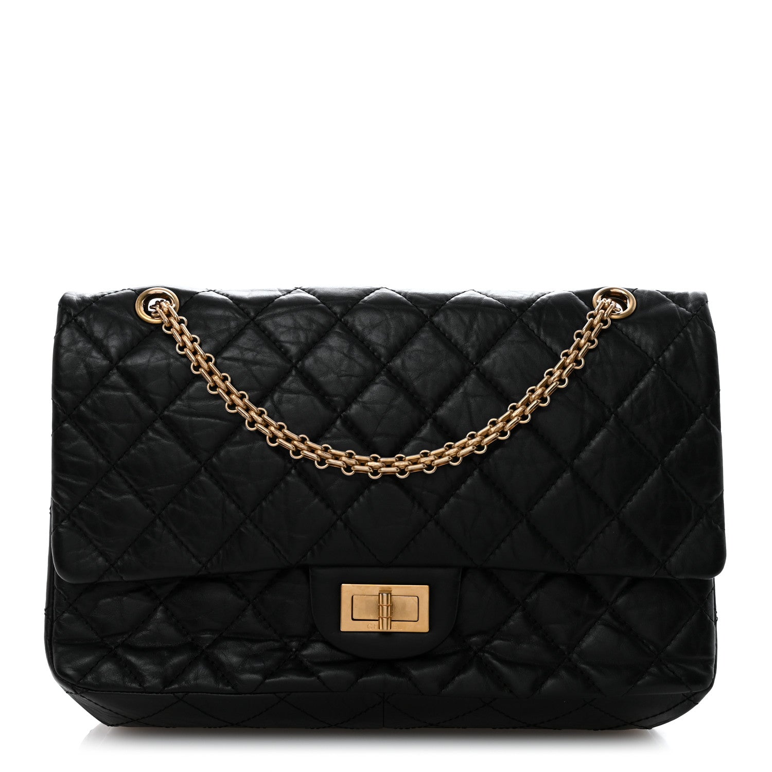 Chanel Aged Calfskin Quilted 2.55 Reissue 227 Flap Black